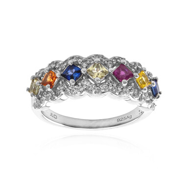 Bague en argent et Saphir bleu