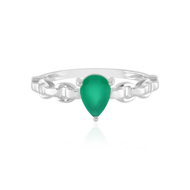 Bague en argent et Onyx vert