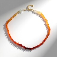 Mexikanischer Feueropal-Silberhalskette