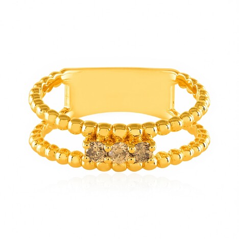 I3 Champagner-Brillant-Silberring (de Melo)