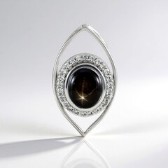 Ciondolo in argento con Zaffiro Stellato Nero (de Melo Essence)