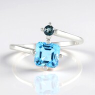 Swiss Blue Topaz Silver Ring