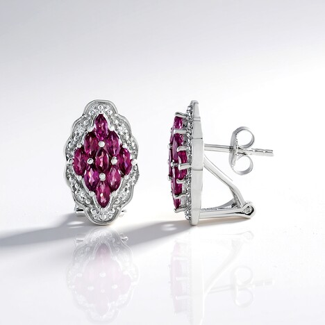 Orecchini in argento con Rodolite