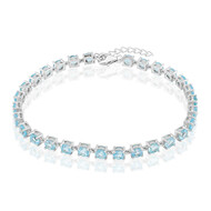 Himmelblauer Topas-Silberarmband