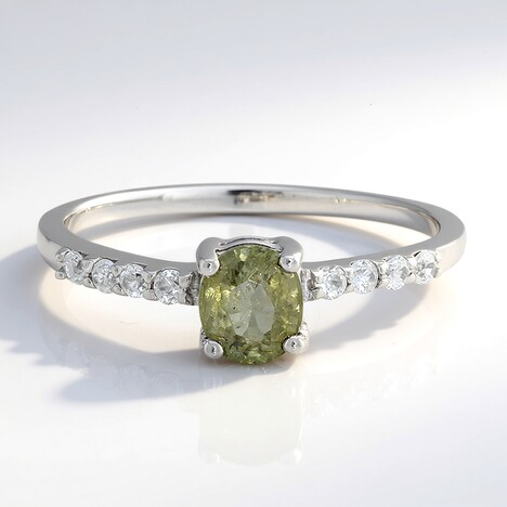 Bague en argent et Tourmaline cuprifère