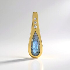 Ciondolo in argento con Labradorite Verde Maniry (de Melo)