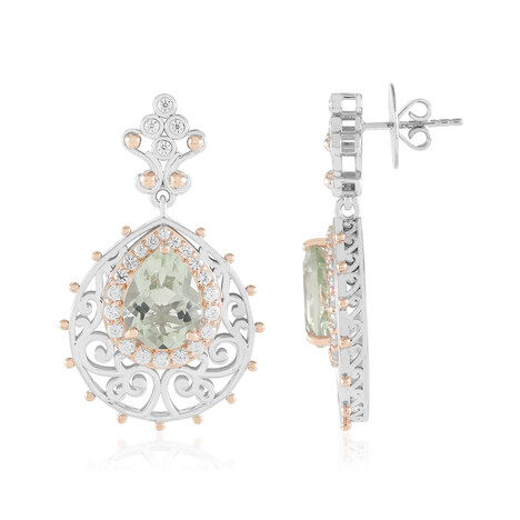 Pendientes en plata con Amatista verde (Dallas Prince Designs)