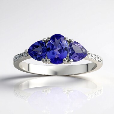 Bague en or et Tanzanite AAA