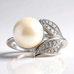 Anello in argento con Perla d'Acqua Dolce Bianca (TPC)