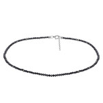 Schwarzer Hämatit-Silberhalskette