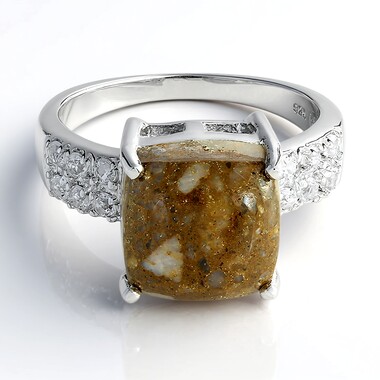 Anillo en plata con Cuarzo Dinosaurio