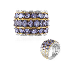 Zilveren ring met tanzanieten (Gems en Vogue)