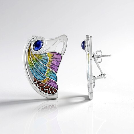 Orecchini in argento con Labradorite Blu Maniry (Adela Silber)