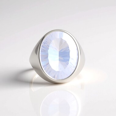 Blue Moon Quartz Silver Ring