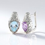 Orecchini in argento con Ametista Rose de France