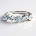 Zilveren ring met Braziliaanse Aquamarijnen