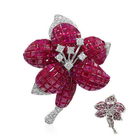18K Burmese Ruby Gold Brooch (Estée Collection)