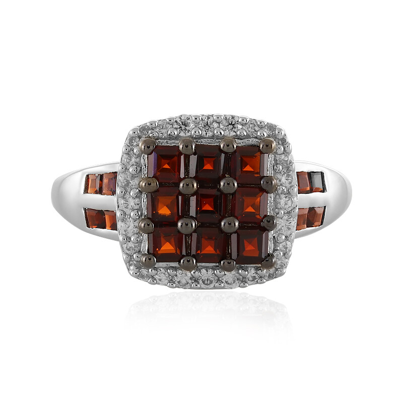 Granat Ring Aus 925er Sterlingsilber – Natürlicher Mosambik-Granat Im Klauen-Setting (handmade)