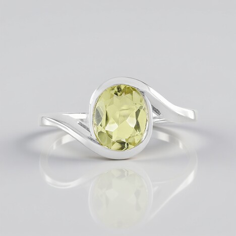 Anello in argento con Quarzo Limone