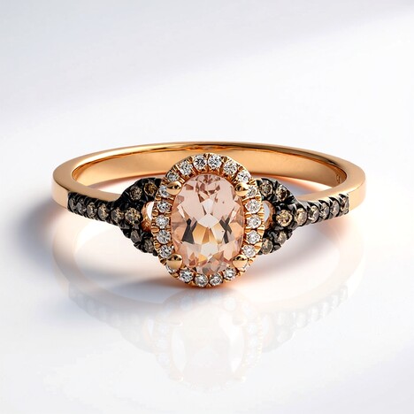 Anello in oro con Morganite AAA