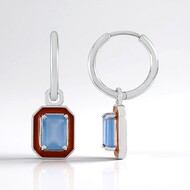 Boucles d'oreilles en argent et Calcédoine d'eau