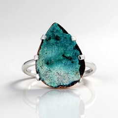 Anello in argento con Silice gemma drusa (Bali Barong)