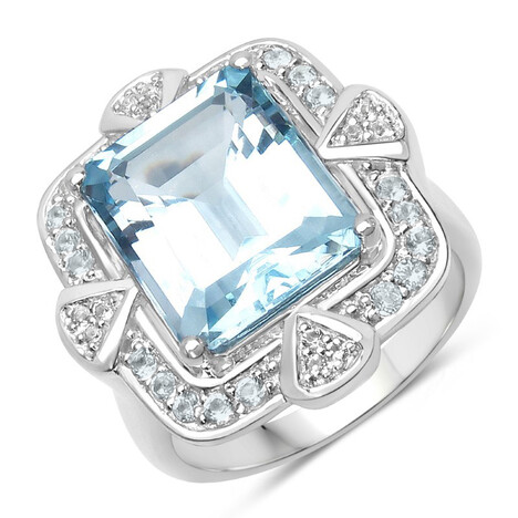 Himmelblauer Topas-Silberring