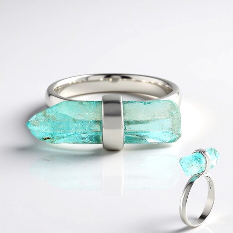 Anello in argento con Quarzo Blu Cielo (MONOSONO COLLECTION)