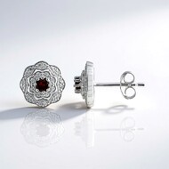 Garnet Silver Earrings