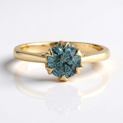 Anello in oro con Diamante Blu Cielo I2 (SUHANA)