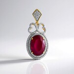 Ciondolo in argento con Zaffiro Rosa del Madagascar