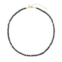 Collier en argent et Tourmaline noire