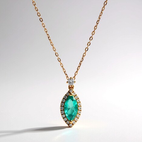 Collier en or et Emeraude de Zambie AAA