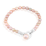 Brazalete en plata con Perla rosa Freshwater
