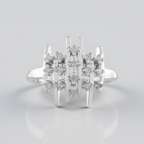 Anello in argento con Diamante I2 (H)
