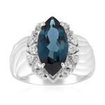 Zilveren ring met een Londen-blauwe topaas (de Melo Essence)