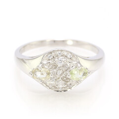 Cuprian Tourmaline Silver Ring