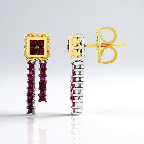 Orecchini in argento con Rubino della Birmania (Gems en Vogue)