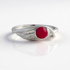 Anello in argento con Calcedonio Lampone (SAELOCANA)