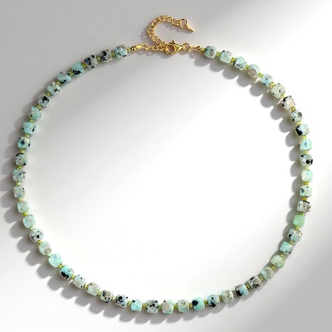 Collana in argento con Diaspro Kiwi