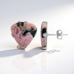 Orecchini in argento con Rodonite Sulavesi