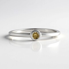 Anello in argento con Diamante Giallo I2