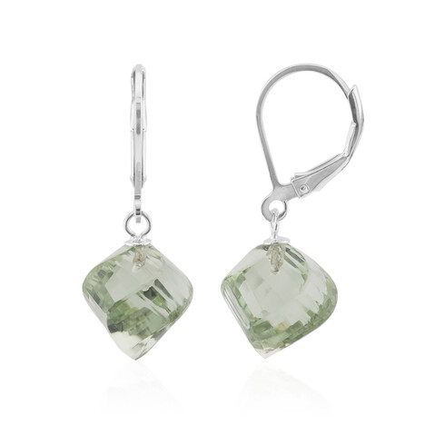 Pendientes en plata con Amatista verde