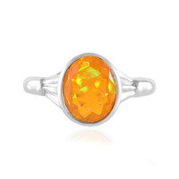 Bague en argent et Opale orange d'Éthiopie