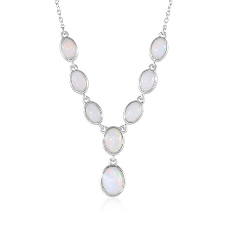 Zilveren halsketting met een Welo-opaal