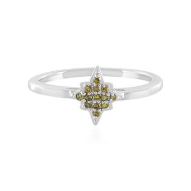 Gelber SI1 Diamant-Silberring