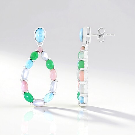 Orecchini in argento con Larimar (KM by Juwelo)