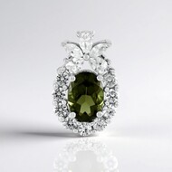 Pendentif en argent et Moldavite