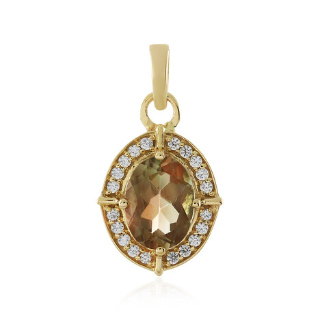 Colgante en oro con Piedra del sol de Oregón