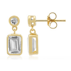 White Topaz Silver Earrings